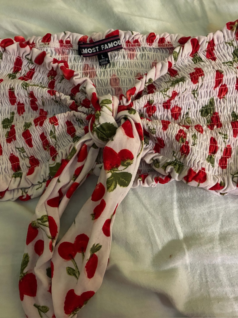 Cherry Strawberry Print Tube Top